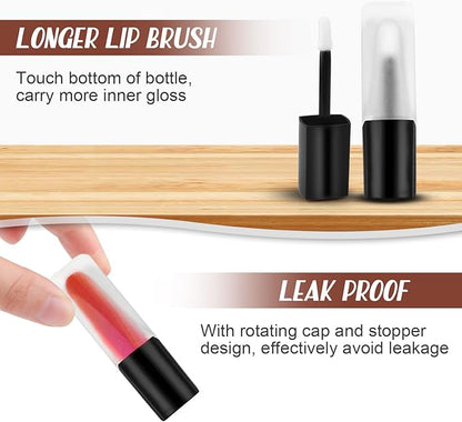 5 Pcs Frosted Glass Lip Gloss Tubes Refillable Lip 5ml
