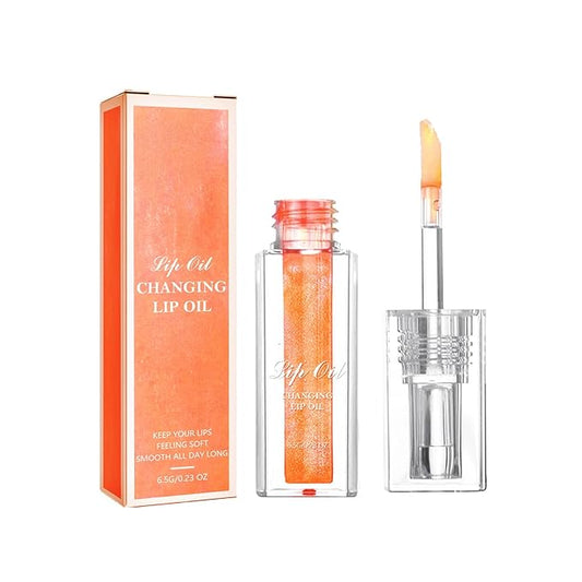 Conversionh Color Changing Lip Oil, Conversion Lip Stain, Conversionh Lip Oil, Boss up Magic Color Changing Lip Oil, Warm Change Hydrating Plumping Lip Nourishing Non-stick Oil (Orange)