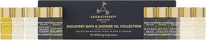 Aromatherapy Associates Essential Oil Blends for Dry Skin Oil & Body Oil for Men & Women, Luxury Shower Oil for Daily Aromatherapy Bath & Body Care, 10 Pack (0.10fl oz Each), Decorative Gift Box