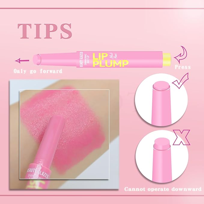 Lip Gloss Stick, Moisturizing Jelly Solid Glow-Pink