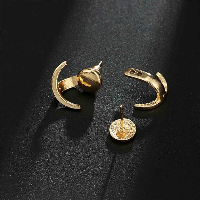 Boho Moon Ear Jackets Earrings Crescent