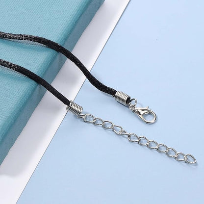 Boho Peace Choker Necklace Black Cord