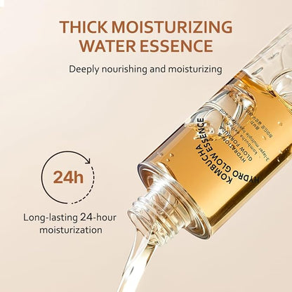 T'else Kombucha Hydro Glow Essence 5.07 fl.oz., Enriched with kombucha and triple hyaluronic acid, Radiant moisturizing essence for smooth and healthy dewy glowing skin, All Skin Type, Korean Skincare