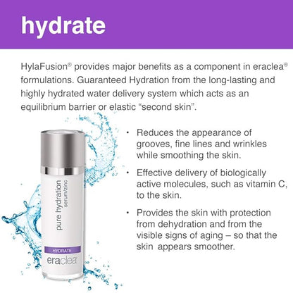 eraclea Pure Hydration Serum, Soothing Face Serum with Hyaluronic Acid and Zinc to Calm Redness and Irritated Skin, Ultra-Hydrating Anti-Wrinkle Hyaluronic Acid Serum for All Skin Types (1 fl oz)