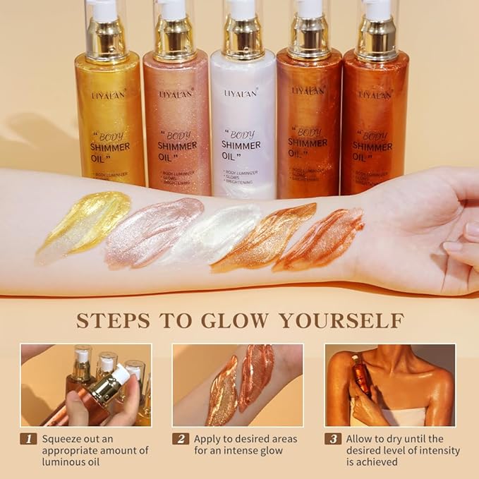 Liyalan Shimmer Body Oil Bronze Gold