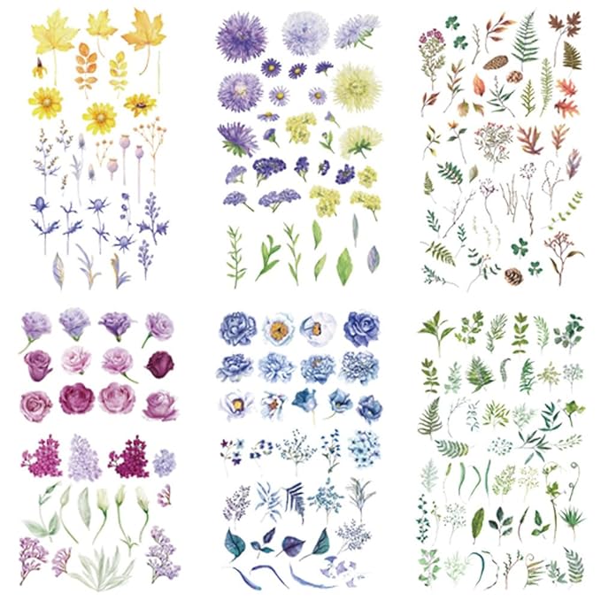 WEETUU 24 Sheets Small Floral Temporary Tattoo for Stickers (T05)