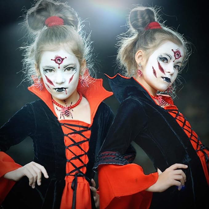 Halloween Makeup Kit, White Black Skeleton Face Paint,