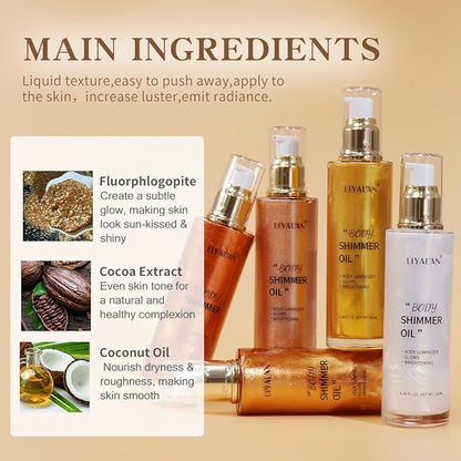 Liyalan Shimmer Body Oil Bronze Gold