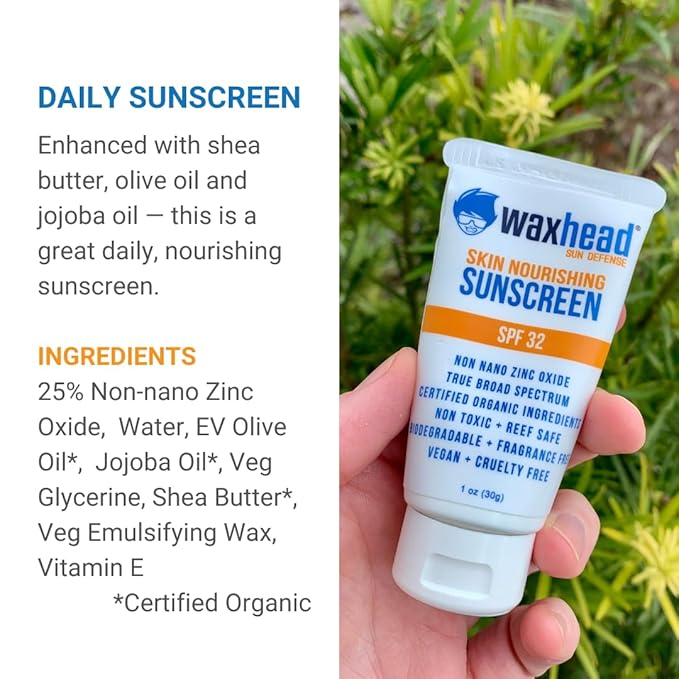 Waxhead Sampler Kit - Coral Reef Safe Sunscreen for Kids Sunscreen Travel Size Sunscreen TSA Approved Biodegradable Sunscreen, Environmental Friendly Sunscreen, Mineral Sunscreen Zinc Oxide