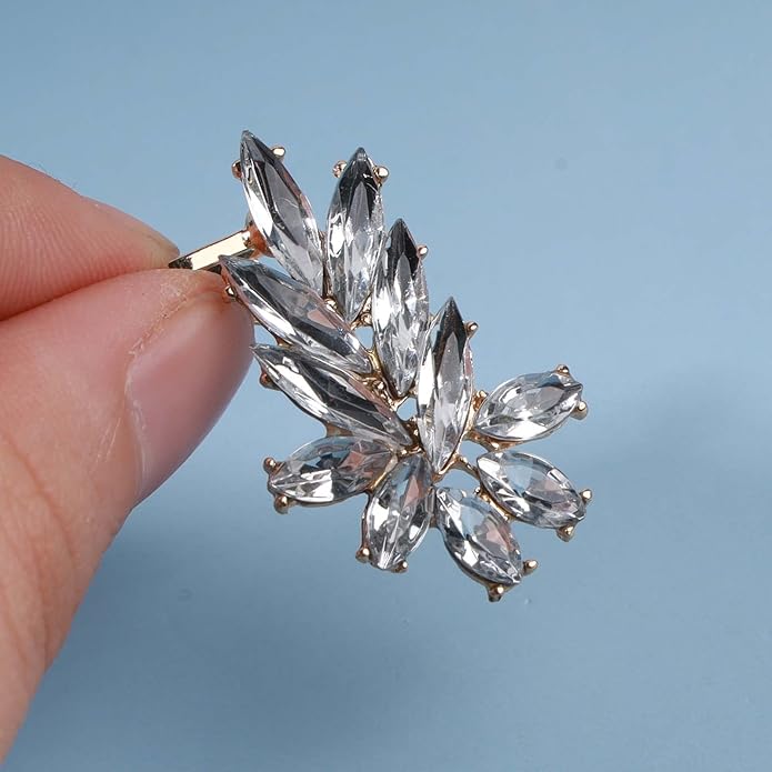 Boho Crystal Ear Climber Earrings Gold Crystal Studs