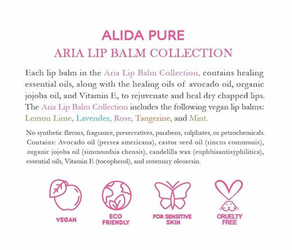 Aria Lip Balm Collection, Vegan Lip Lips,