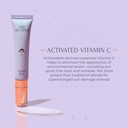 Tru Alchemy Lunar Lash + Eye Elixir | Lash Serum w/Keratin, Collagen, & Hyaluronic Acid + Cooling Dark Circle Treatment with Hyaluronix, Caffeine, & Vitamin C