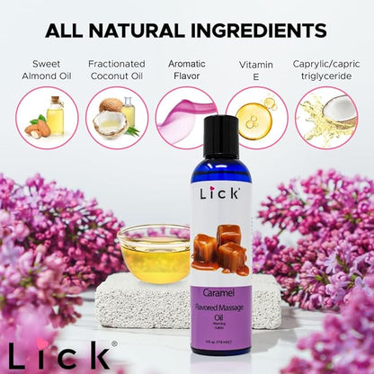 Caramel Flavored Massage Oil for Massage Therapy - Relaxing Muscle Massage for Men and Women with Natural Vitamin e Oil with Aromatherapy Oils for Skin use - Essential moisturizing Body Oils 4 oz