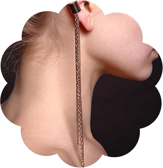 Punk Cuff Chain Dangle Earrings Long