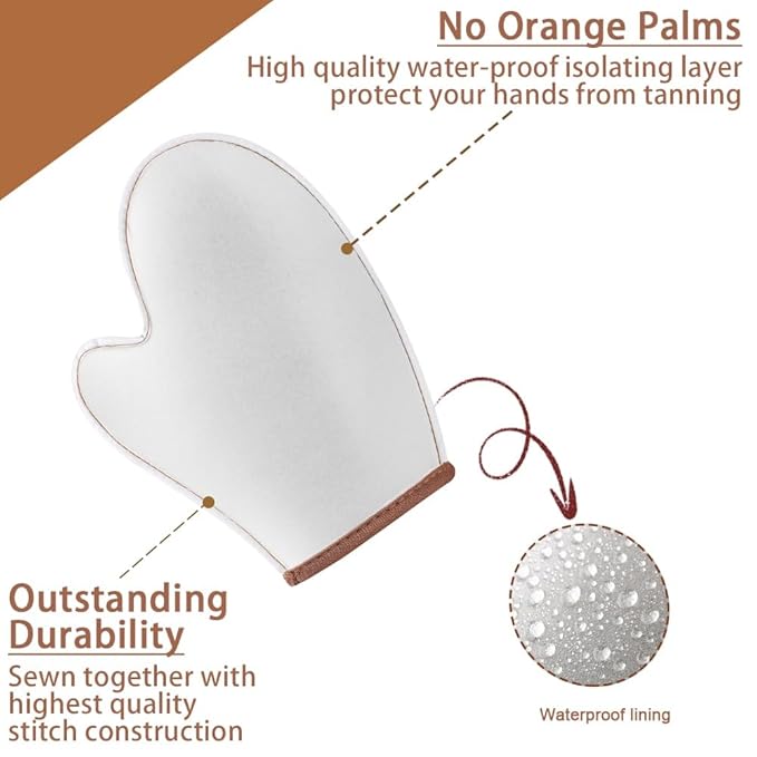 2 in 1 Self Tanning Mitt Applicator kit Self Tan Mit Self Tanner Mitt and Back Lotion Applicators for Your Back, Self Tan Mitt, Back Applicator Mitt for Self Tanner, Ultra Soft and Streak Free