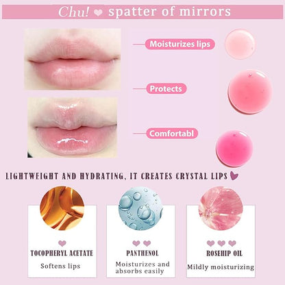 3Pcs Sweet Heart Jelly tinted Lip Balm, Long Long