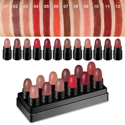 12Pcs Mini Capsule Makeup Lipstick Pills Mini Set Lipstick