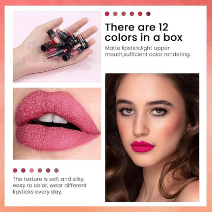 AMY'S DIARY Mini Lipstick 12Pcs Set for Women Magic