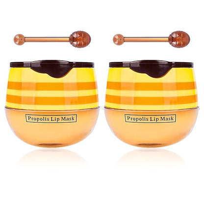 2Pcs Bee Lip Balm Honey Pot, Exfoliator
