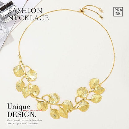 Jovono Boho Necklaces Gold Leaf Pendant