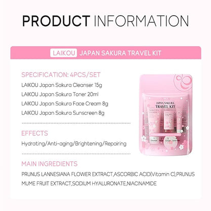 Sakura Travel Skincare Set for Teenage Cleaning