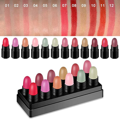 12Pcs Capsule Pills Lipstick Mini Lip Stick Packs 3G
