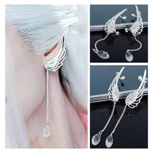 Boho Rhinestone Wing Ear Climbers Earrings