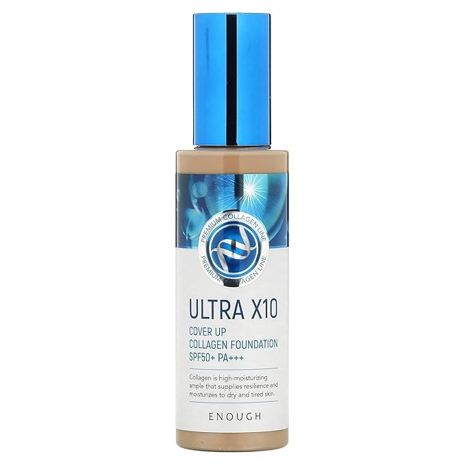 Enough Ultra X10 Cover Up Collagen Foundation, Hydrating 3.53oz