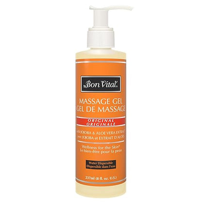 Bon Vital' Original Massage Gel for a Versatile Massage Foundation to Relax Sore Muscles and Repair Dry Skin, For Massage Therapists Who Want Superior Glide & Gentle Friction for Clients, 8 Oz Bottle