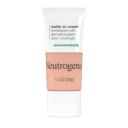 Neutrogena Clear Coverage Flawless Matte CC Cream, Full-Coverage Free, Vanilla, 1 oz