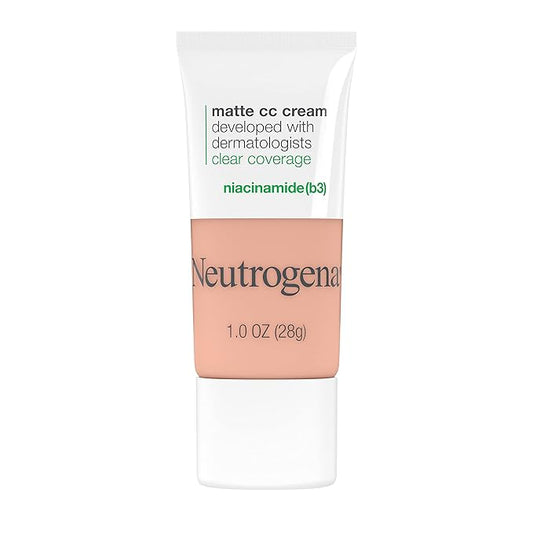 Neutrogena Clear Coverage Flawless Matte CC Cream, Full-Coverage Free, Vanilla, 1 oz