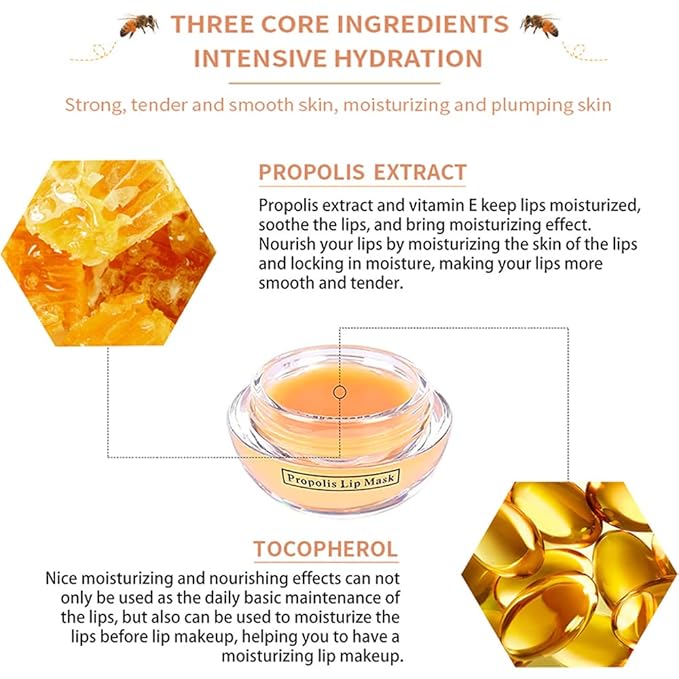 Lip Balm Honey Pot, Propolis Moisturizing Sleeping