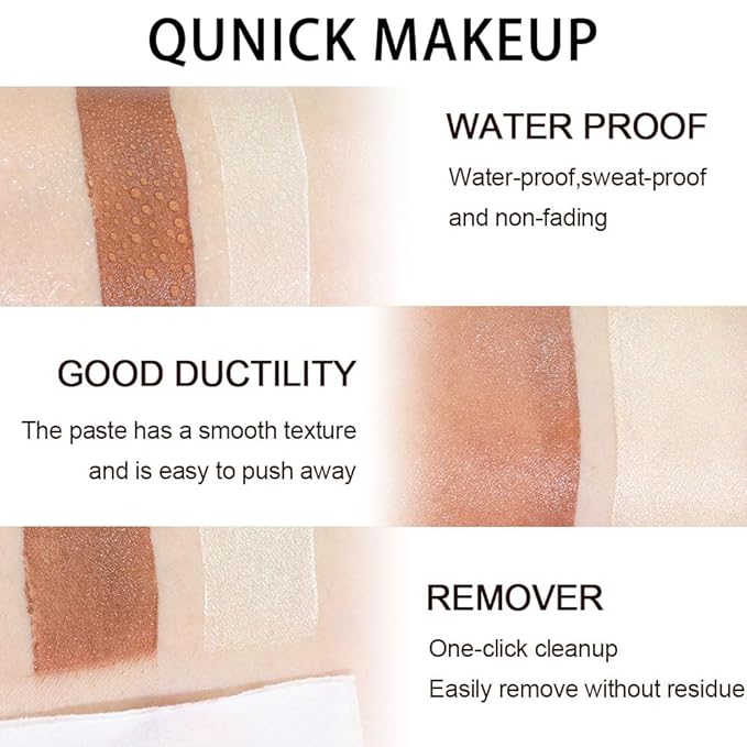 Kaely 2Pcs Cream Contour Highlighter Stick Kit,Bronzer Cheek Stick Waterproof,05+08