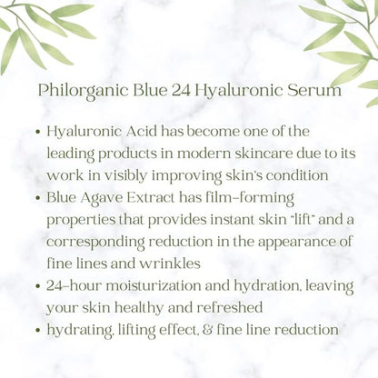 Philorganic Sustainable Facial Care Kit- Organic Trio Set- Cleanser, Hyaluronic Serum, & Oil - Self-Care Spa Moment & Gift - Small Batch USA Made