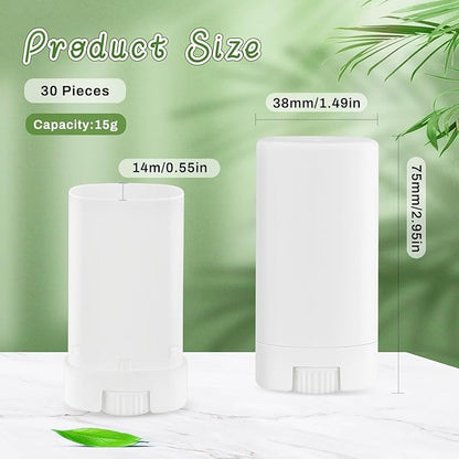 30 Pieces 15g/0.5oz White Oval Plastic