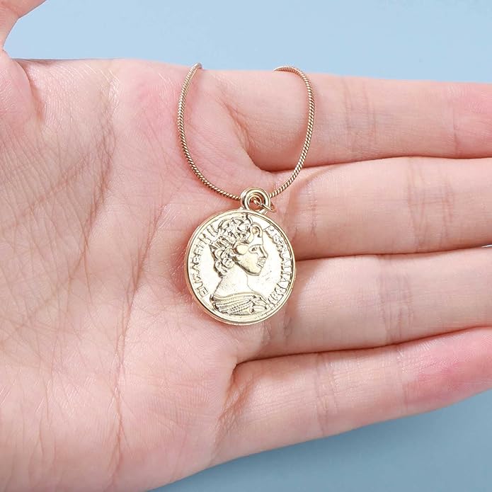 Boho Layered Coin Necklace Choker Gold Medallion Pendant