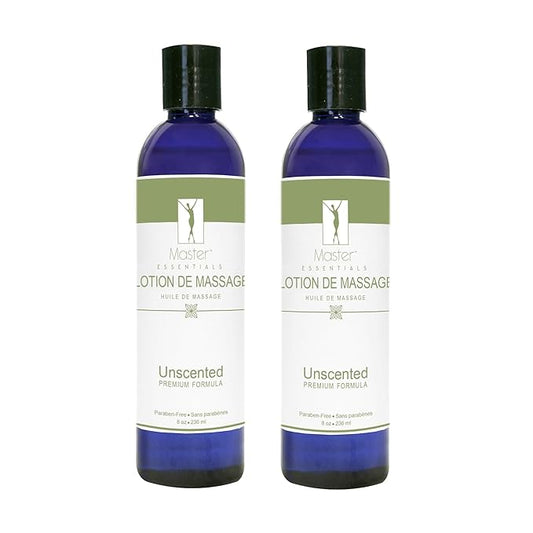 Master Massage Organic Massage Lotion (Pack of 2) - 8 fl oz, Skin-Nourishing Formula for Relaxation, Ideal for Massage Therapy and Home Use