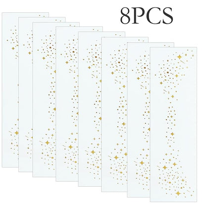 8 PCS Makeup Patches,Gold Face Glitter Makeup Speckles,Glow Women