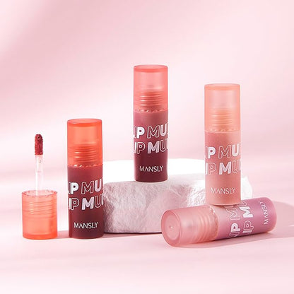 Matte Ink Lip Tint Stain, Lip Mud, Lasting Non-Stick Cup Matt Lip Gloss, Korean Liquid Lipcolor Makeup, Cheeky, Rose Nude Lipstick for Women (B17# Maple Sugar)