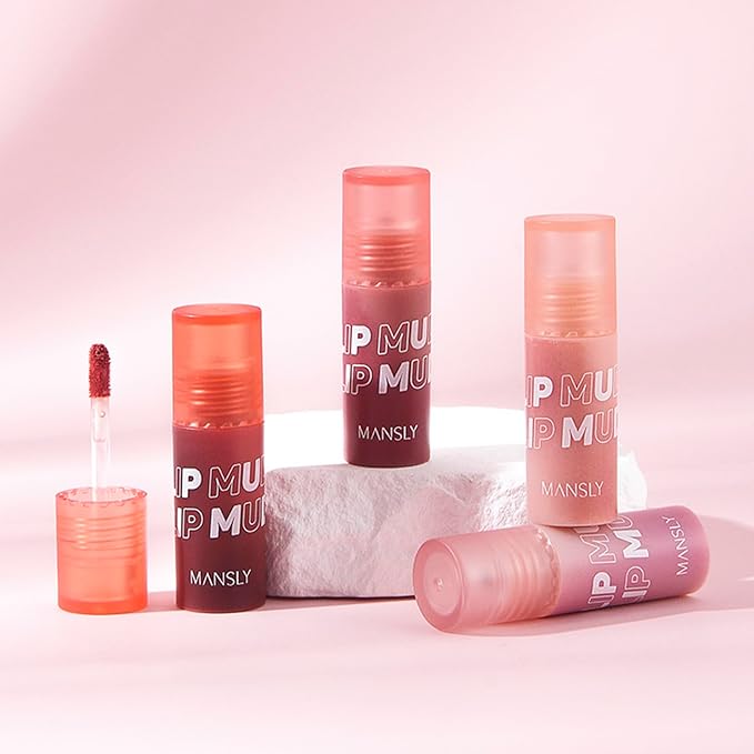 Matte Ink Lip Tint Stain, Lip Mud, Lasting Non-Stick Cup Matt Lip Gloss, Korean Liquid Lipcolor Makeup, Cheeky, Rose Nude Lipstick for Women (B16# Powdery Rice)