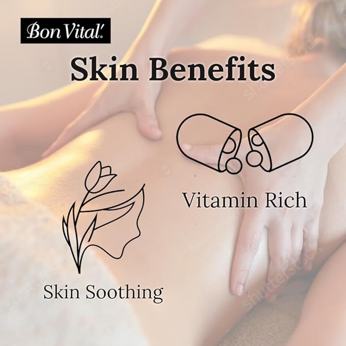 Bon Vital' Original Massage Oil for a Versatile Massage Foundation to Relax Sore Muscles and Repair Dry Skin, Most Requested Best Massage Oil on Market, Unbeatable Consistency and Quality, 8 Oz Bottle