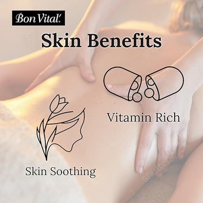 Bon Vital' Original Massage Gel for a Versatile Massage Foundation to Relax Sore Muscles and Repair Dry Skin, For Massage Therapists Who Want Superior Glide & Gentle Friction for Clients, 8 Oz Bottle