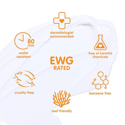 Thinksport Kids SPF 50+ Mineral Sunscreen – Safe, Natural Sunblock for Children - Water Resistant Sun Cream – Broad Spectrum UVA/UVB Sun Protection – Reef Friendly Sun Lotion, 6oz