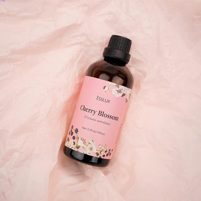 Cherry Blossom Essential Oil 100ml, ESSLUX Aromatherapy Oils for Diffuser, Massage, Soap, Candle Making, Perfume