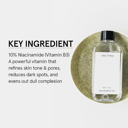 ONE THING Niacinamide 10% Toner 10.14 Fl Oz | Vitamin B3 Hydrating Revitalizing Soothing Facial Daily Essence Dull, Oily Skin | Discoloration, Redness, Acne Scars Relief, Uneven Tone | Korean SkinCare