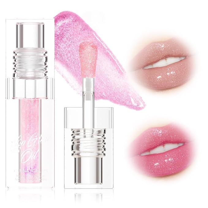 Magic Color Changing Lip Oil, 2024 New Warm Change Moisturizing Lip Gloss Hydrating Lip Oil, New Upgraded Magic Big Brush Color Changing Lip Oil Long Lasting Nourishing (Pink 01#)