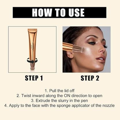 Contour Beauty Wand, Liquid Face Concealer Contouring Highlighter Blush Peach)