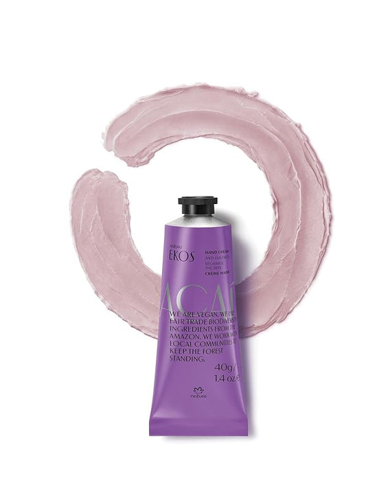 natura - Ekos Açaí Hand Cream - Anti-Dullness Hand Balm - Recharge the Skin - Fast Absorption - Skin Moisturizer - Vegan Skin Care - Brazilian Beauty Secrets - Self Care & Body Care - 1.41oz (40g)