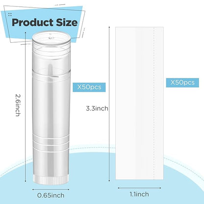 50 Pcs Lip Balm Containers Tubes Travel