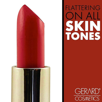 Gerard Cosmetics Lipstick Fire Engine | Bright Red Lipstick with Comfort Matte Finish | Highly Pigmented, Smooth Formula with Hydrating Ingredients | Cruelty Free & Made in USA